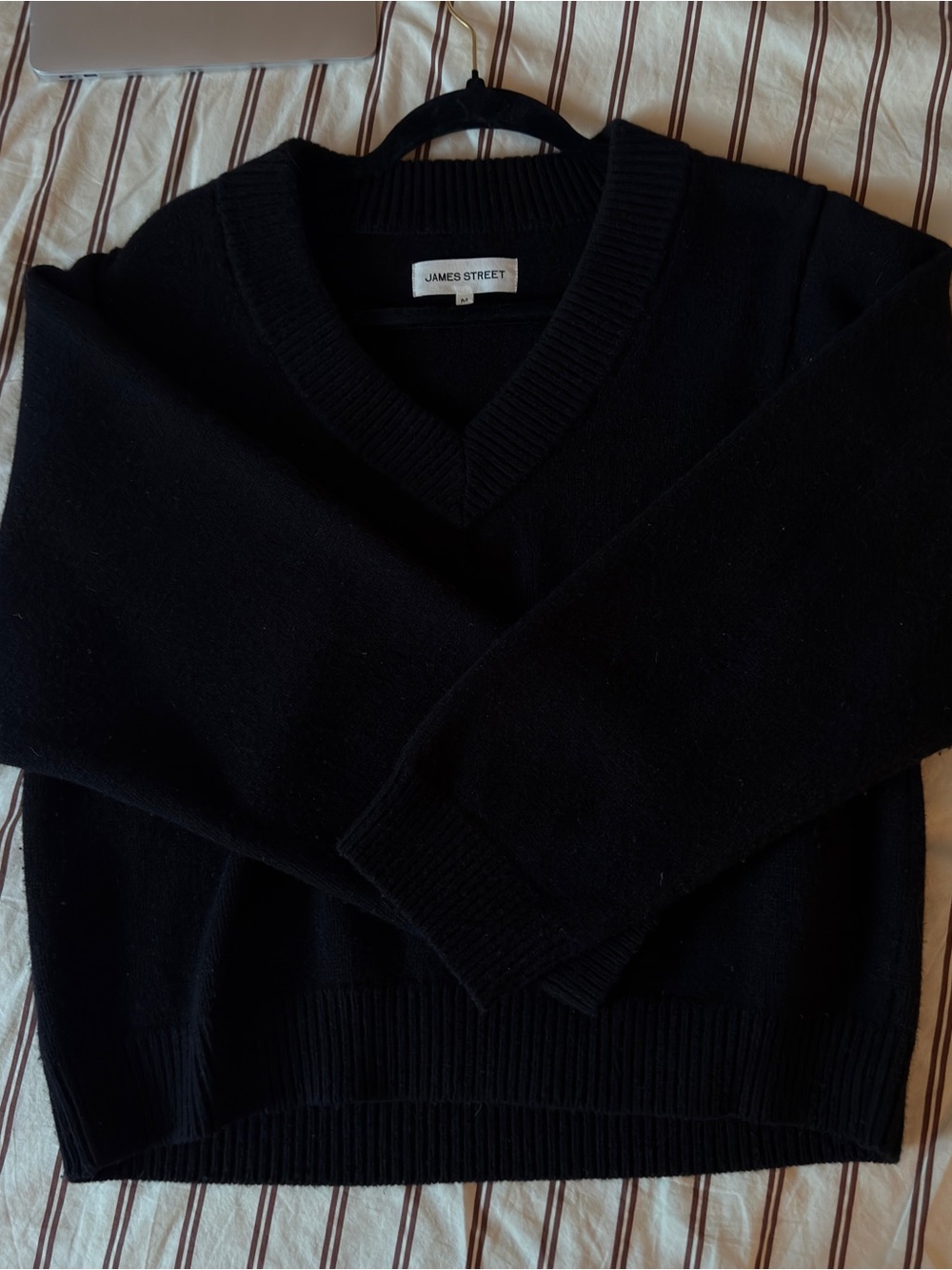 James Street Black V-Neck Sweater - Sloane Vee